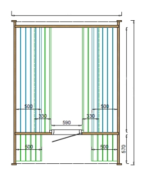 Mit Terrasse: 4-eckige Fass-Sauna 210 x 290 cm (Aufgebaut)